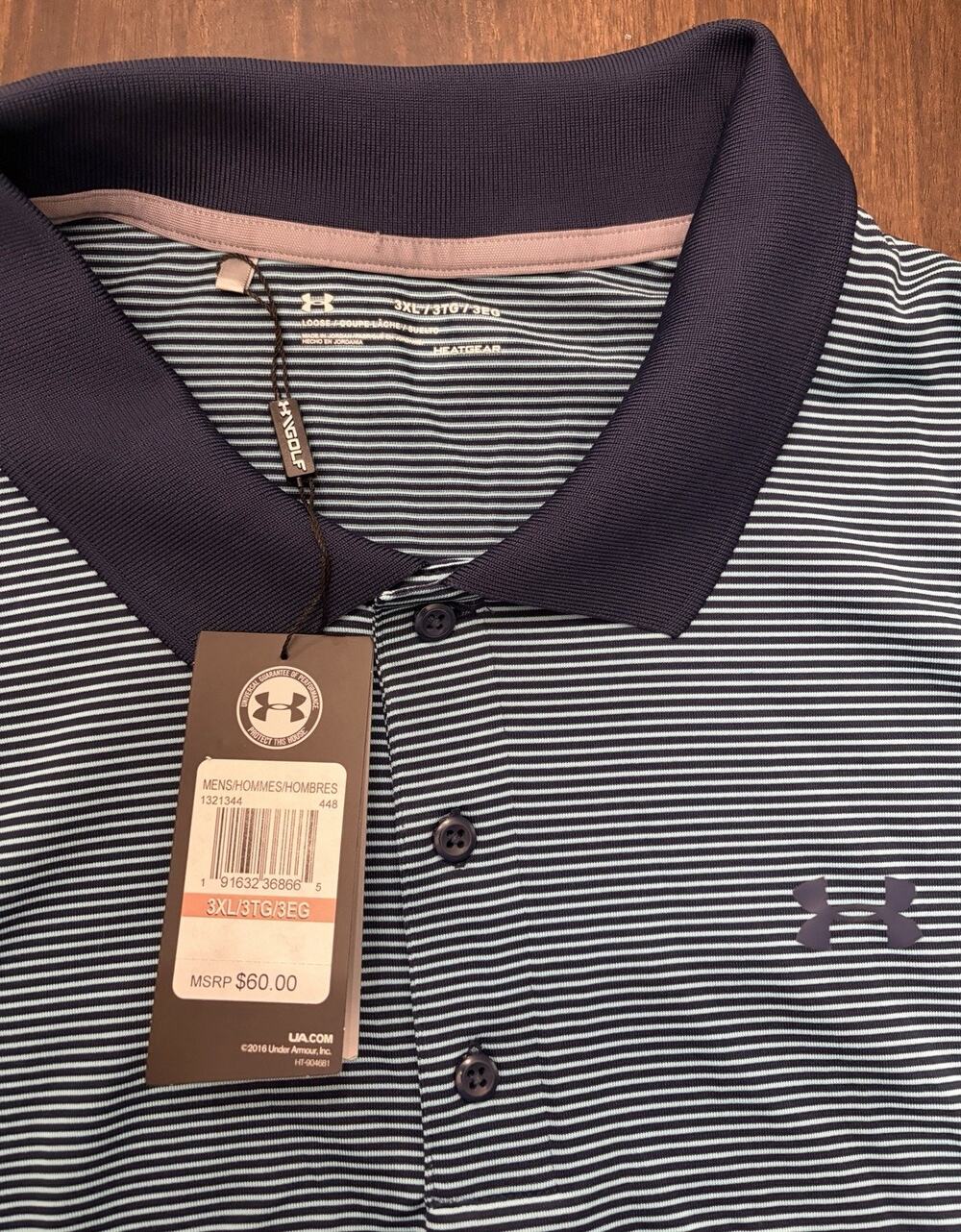UNDER ARMOUR GOLF HEATGEAR GREEN & Navy POLO SHIRT SIZE 3XL NWT $60.00